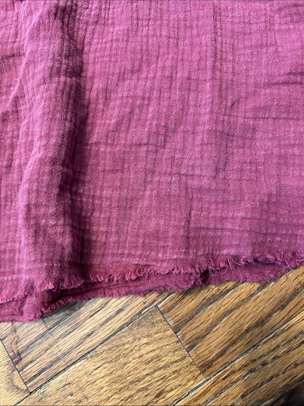 easel Washed Button-Front Top - Raspberry - Picture 6 of 9